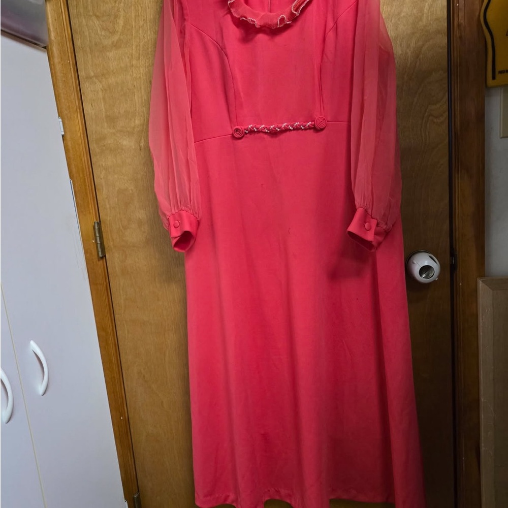 Elegant Apricot Chiffon Dress
